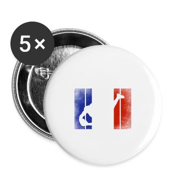 Je peux pas j'ai Rugby - Lot de 5 grands badges (56 mm) - blanc - Devant