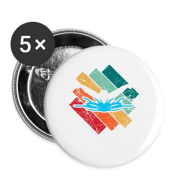 Schwimmen - Buttons groß 56 mm (5er Pack) - Weiß - Vorne