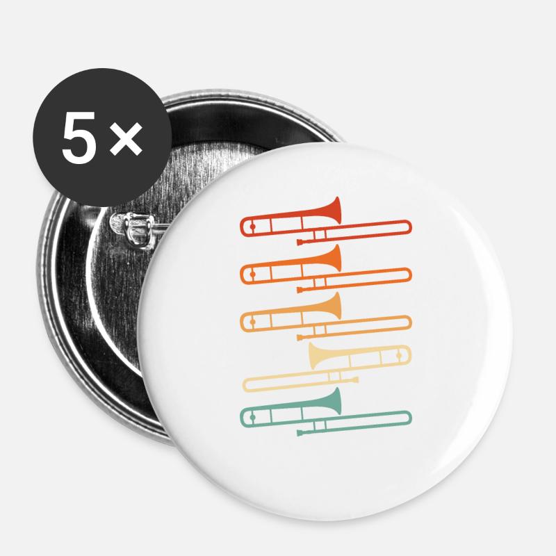 trombone - Buttons large 2.2''/56 mm (5-pack) - white