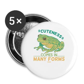 Doux grenouilles enfants crapaud - Lot de 5 grands badges (56 mm) - blanc - Devant