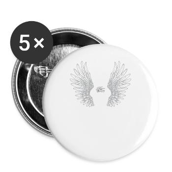 Winged zebra ribbon carcinoid cancer awareness - Buttons large 2.2''/56 mm (5-pack) - white - Front