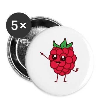 Himbeere süß - Buttons groß 56 mm (5er Pack) - Weiß - Vorne