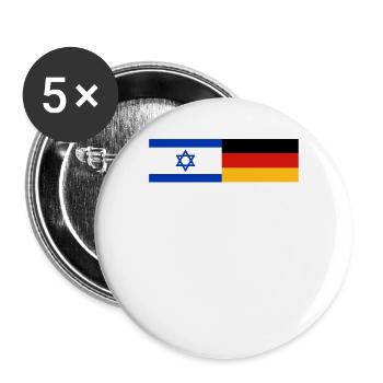 Israel Germany - Buttons large 2.2''/56 mm (5-pack) - white - Front
