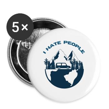 I Hate People Mountain Weekend Getaway - Buttons large 2.2''/56 mm (5-pack) - white - Front