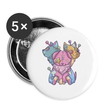 Kawaii Pastel Goth Voodoo Doll Cute Creepy 3 - Buttons large 2.2''/56 mm (5-pack) - white - Front