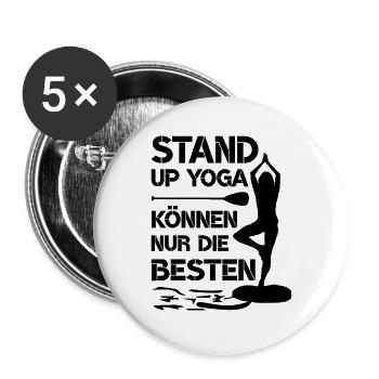 SUP Stand up - Buttons groß 56 mm (5er Pack) - Weiß - Vorne