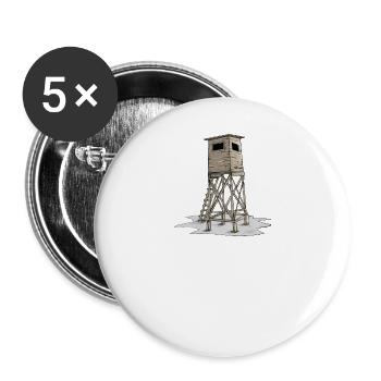 High I hunting deer wild boar roe deer motif - Buttons large 2.2''/56 mm (5-pack) - white - Front