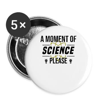 Étudiant physique Université science électron - Lot de 5 grands badges (56 mm) - blanc - Devant