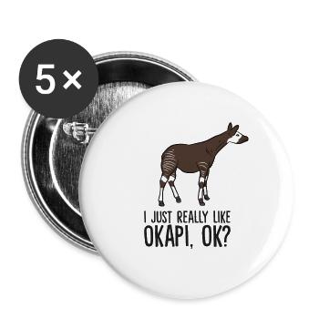 Okapi Lover I Just Really Like Okapis - Buttons large 2.2''/56 mm (5-pack) - white - Front