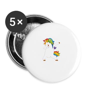 dadacorn papa einhorn dabbing - Buttons groß 56 mm (5er Pack) - Weiß - Vorne