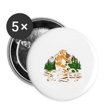 Nur noch einen Trail - Mountainbike - Buttons groß 56 mm (5er Pack) - Weiß - Vorne