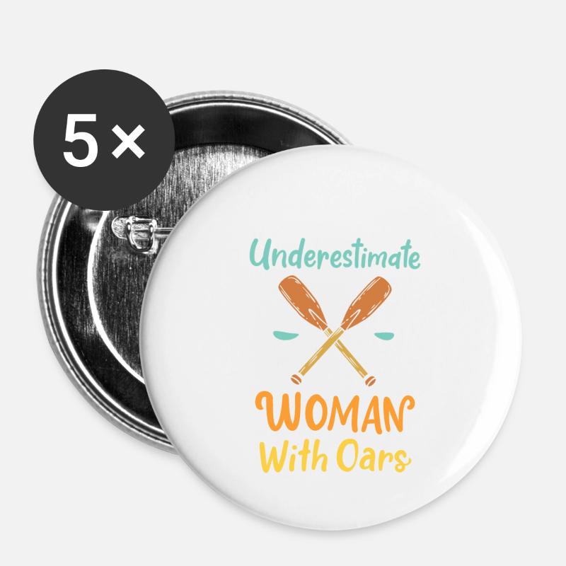 Rowing Rowing Rowers - Buttons large 2.2''/56 mm (5-pack) - white