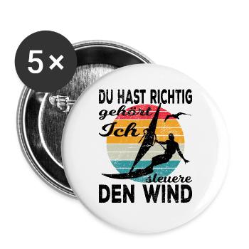 Windsurfen - Buttons groß 56 mm (5er Pack) - Weiß - Vorne