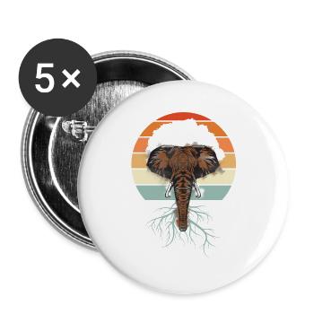 Africa Safari Animals Africa Elephant Holiday Nature - Buttons large 2.2''/56 mm (5-pack) - white - Front