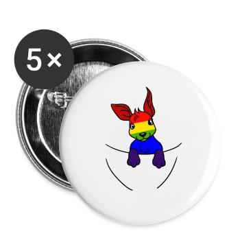 Koala LGBT Rainbow Flag Gay Pride Gay - Buttons large 2.2''/56 mm (5-pack) - white - Front