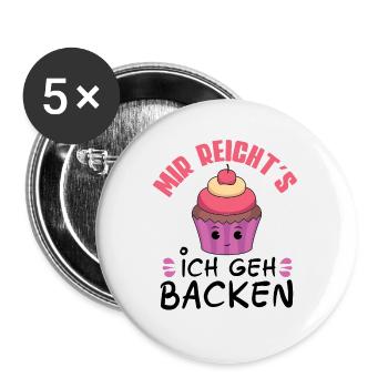 Boulangerie pâtisserie gâteau pâtissier pâtisserie - Lot de 5 grands badges (56 mm) - blanc - Devant