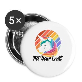Denglisch lustige Sprüche Witzige Sprüche - Buttons groß 56 mm (5er Pack) - Weiß - Vorne