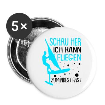 Windsurfen mit Foil Foilsurfen - Buttons groß 56 mm (5er Pack) - Weiß - Vorne