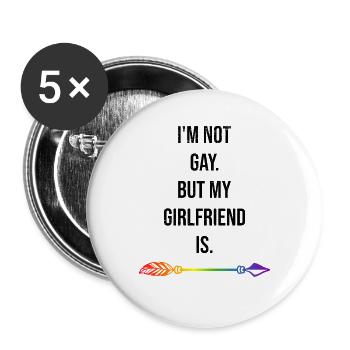 Homosexuality Not Gay LGBT Rainbow LGBTQ - Buttons large 2.2''/56 mm (5-pack) - white - Front