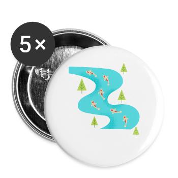 Fluss von Carpes - Buttons groß 56 mm (5er Pack) - Weiß - Vorne