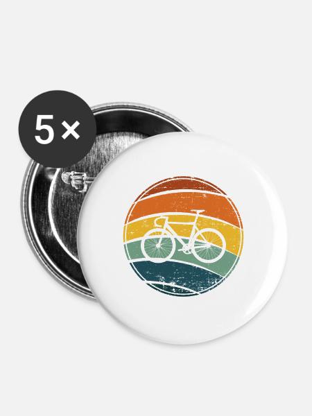 Fahrrad - Buttons groß 56 mm (5er Pack) - Weiß