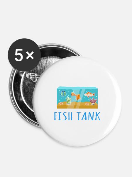 Aquarium - Buttons groß 56 mm (5er Pack) - Weiß