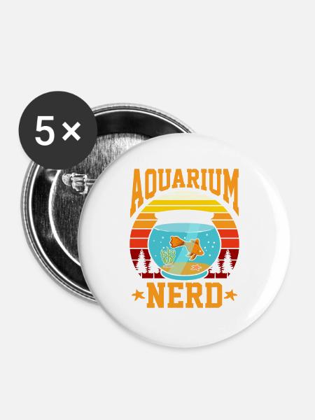 Aquarium - Buttons groß 56 mm (5er Pack) - Weiß