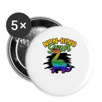 Non-bino saur - Acceptance of binary, non-binary - Buttons large 2.2''/56 mm (5-pack) - white - Front