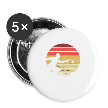 Pétanque Rétro Vintage Français - Lot de 5 grands badges (56 mm) - blanc - Devant