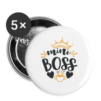 Baby Boss - Buttons groß 56 mm (5er Pack) - Weiß - Vorne