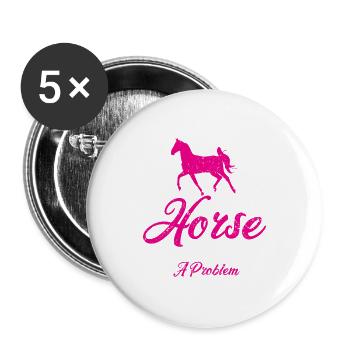 Yes I Smell Like A Horse Horse Riding Farm - Buttons large 2.2''/56 mm (5-pack) - white - Front
