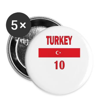 Turkey football team number ten - Buttons large 2.2''/56 mm (5-pack) - white - Front