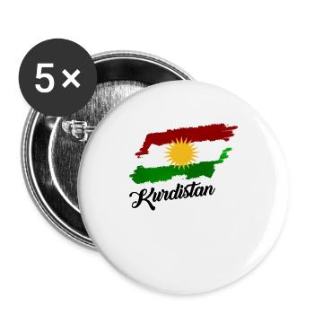 Kurde Kurdistan Biji Kurdistan - Buttons groß 56 mm (5er Pack) - Weiß - Vorne