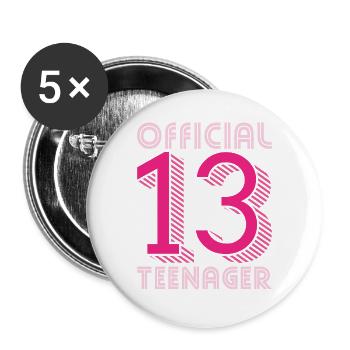 Official Teenager 13 - Buttons large 2.2''/56 mm (5-pack) - white - Front