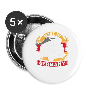 Rasentraktor rasen Mäht in Germany Geschenk design - Buttons groß 56 mm (5er Pack) - Weiß - Vorne