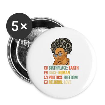 Vintage Juneteenth Femmes Noires American Pride - Lot de 5 grands badges (56 mm) - blanc - Devant