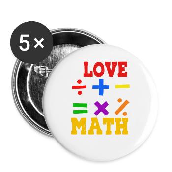 Mathematik - Buttons groß 56 mm (5er Pack) - Weiß - Vorne