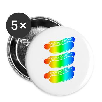 LGBT - Buttons groß 56 mm (5er Pack) - Weiß - Vorne