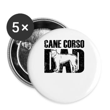Cane Corso Papa Italienischer Mastiff - Buttons groß 56 mm (5er Pack) - Weiß - Vorne