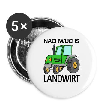 Dorf Kind Bauer Nachwuchs Kleinkind - Buttons groß 56 mm (5er Pack) - Weiß - Vorne