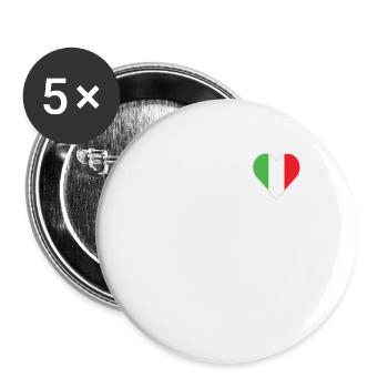 Italie Herz - I love Italie Italy - Lot de 5 grands badges (56 mm) - blanc - Devant