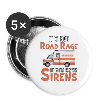 PARAMEDIC FIRST RESPONDER AMBULANCE DRIVER GIFT - Lot de 5 grands badges (56 mm) - blanc - Devant
