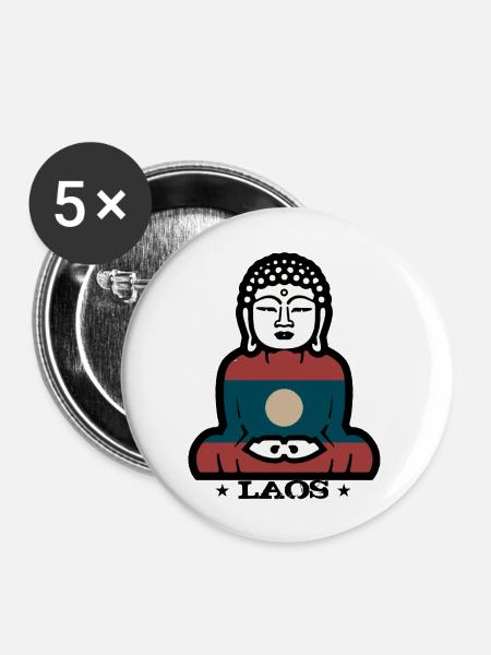 Laos - Buttons groß 56 mm (5er Pack) - Weiß