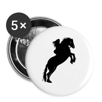 Riding horse show jumping horses riders - Buttons large 2.2''/56 mm (5-pack) - white - Front