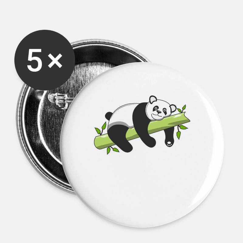 PANDA BÄR - Buttons groß 56 mm (5er Pack) - Weiß