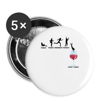 Drinking diver alcohol Funny red wine drinker - Buttons large 2.2''/56 mm (5-pack) - white - Front