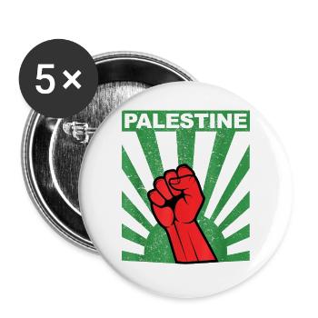Palästina Frei Freiheit Free Gaza - Buttons groß 56 mm (5er Pack) - Weiß - Vorne