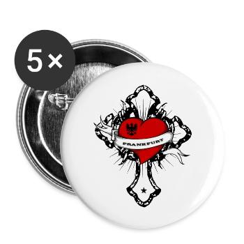 Frankfurt - Buttons groß 56 mm (5er Pack) - Weiß - Vorne
