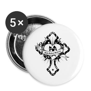 Sarajevo - Buttons groß 56 mm (5er Pack) - Weiß - Vorne