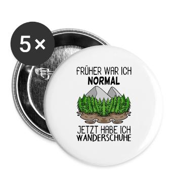 Berg Berge Wandern - Buttons groß 56 mm (5er Pack) - Weiß - Vorne